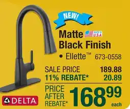 Menards Delta Matte Black Finish offer