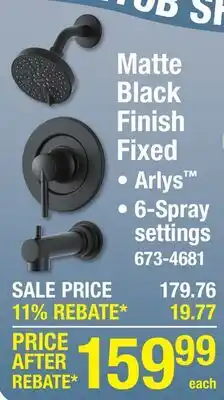 Menards Matte Black Finish Fixed offer