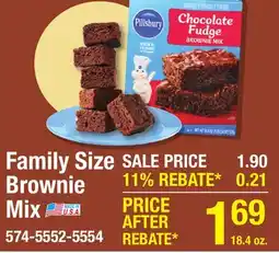 Menards Family Size Brownie Mix offer