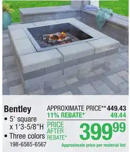 Menards Bentley offer
