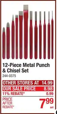 Menards 12-Piece Metal Punch & Chisel Set offer