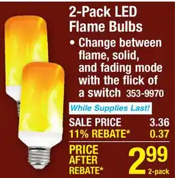 Menards 2-Pack LED Flame Bulbs • Change between flame, solid, and fading mode with the flick of a switch offer