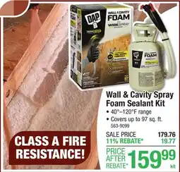Menards Wall & Cavity Spray Foam Sealant Kit offer