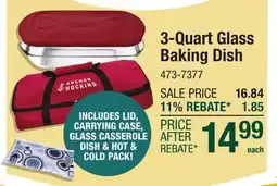Menards 3-Quart Glass Baking Dish offer