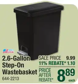 Menards 2.6-Gallon Step-On Wastebasket offer