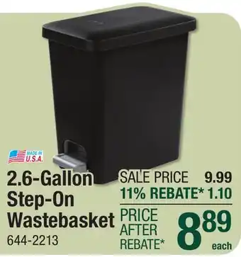 Menards 2.6-Gallon Step-On Wastebasket offer