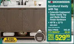 Menards Sandhurst Vanity with Top offer