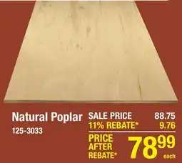 Menards Natural Poplar offer