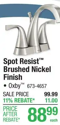 Menards Spot Resist Brushed Nickel Finish Bathroom Faucet offer