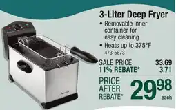 Menards 3-Liter Deep Fryer offer