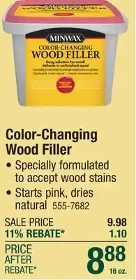 Menards Color-Changing Wood Filler offer
