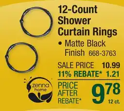 Menards 12-Count Shower Curtain Rings offer