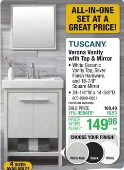 Menards Tuscany Verona Vanity with Top & Mirror offer