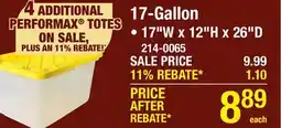 Menards 17-Gallon offer