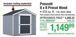 Menards Prescott 8 x 8 Precut Wood offer