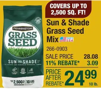 Menards Sun & Shade Grass Seed Mix offer