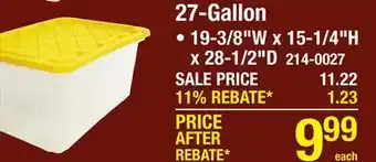 Menards 27-Gallon offer