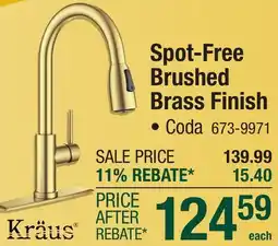 Menards Spot-Free Brushed Brass Finish • Coda offer
