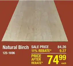 Menards Natural Birch offer