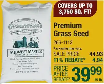 Menards Premium Grass Seed offer