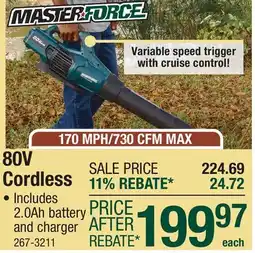 Menards 80V Cordless offer