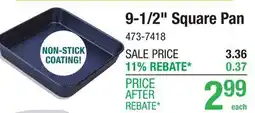 Menards 9-1/2 Square Pan offer