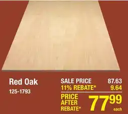 Menards 3/4 x 4 x 8 PLYWOOD Red Oak offer