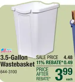 Menards 3.5-Gallon Wastebasket offer