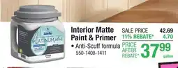 Menards Interior Matte Paint & Primer Anti-Scuff formula offer