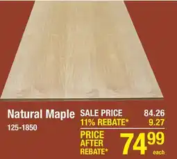 Menards Natural Maple offer