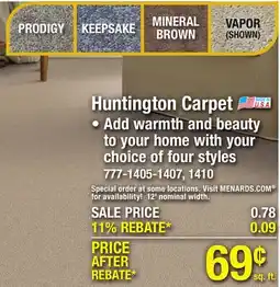 Menards Huntington Carpet offer
