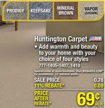 Menards Huntington Carpet offer