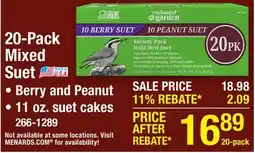 Menards 20-Pack Mixed Suet offer