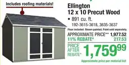 Menards Ellington 12 x 10 Precut Wood offer