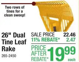 Menards 26 Dual Tine Leaf Rake offer