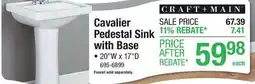 Menards Cavalier Pedestal Sink with Base offer