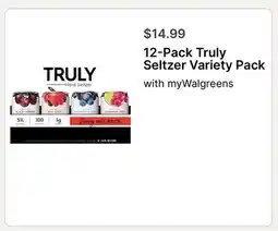 Walgreens 12-Pack Truly Seltzer Variety Pack offer
