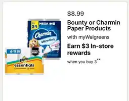 Walgreens Bounty or Charmin Paper Products offer