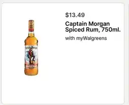 Walgreens Captain Morgan Spiced Rum, 750ml offer