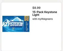 Walgreens 15-Pack Keystone Light offer