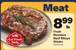 Save a Lot Fresh Boneless Beef Ribeye Steaks offer