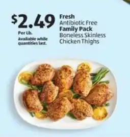 Aldi Fresh Family Pack Boneless Skinless Chicken Thighs offer