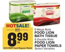 Food Lion FOOD LION BATH TISSUE / PAPER TOWELS offer