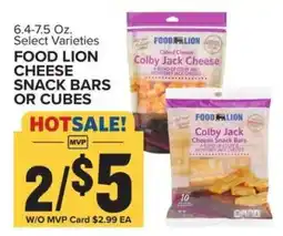 Food Lion FOOD LION CHEESE SNACK BARS OR CUBES offer