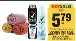 Food Lion Degree Men's or Women's Dry Spray Deodorant offer