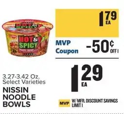 Food Lion Nissin Noodle Bowls offer
