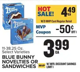 Food Lion Blue Bunny Novelties or Sandwiches offer