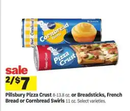 Meijer Pillsbury Pizza Crust or Breadsticks, French Bread or Cornbread Swirls offer