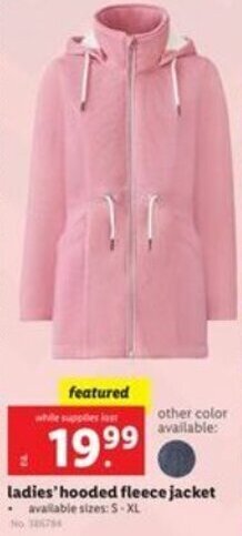 Lidl Ladies Hooded Fleece Jacket offer