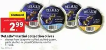 Lidl DeLallo Martini Collection Olives offer